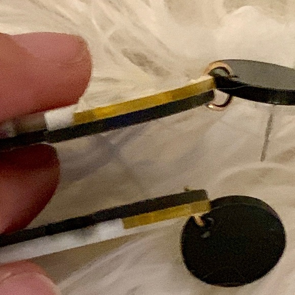 Art Deco Mirrored Earrings - Picture 4 of 7